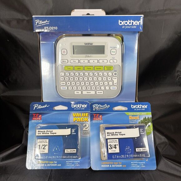 Brother Other - Brother PTD210 P-Touch Easy Compact Label Maker - White With Two Tape Refills